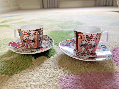 Rosenthal Flash James Rizzi Espresso-Set für zwei. Tassen und Untertassen