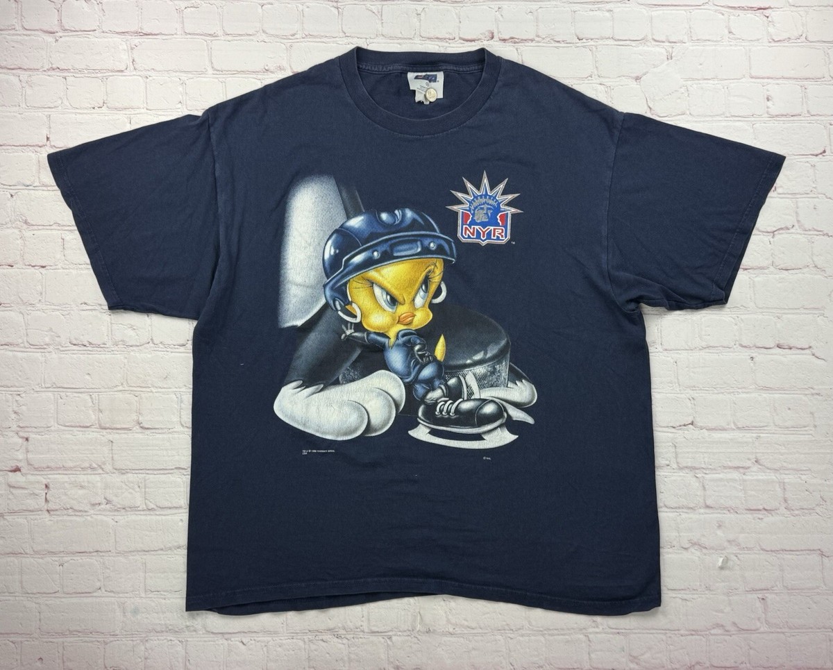 Vintage New York Rangers Tweety Shirt XL Looney Tunes WB