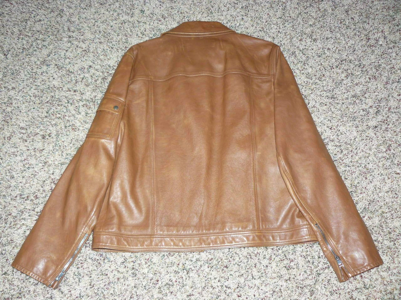 Giacca in pelle da uomo marrone Gucci nuova con etichette Eu 54 US 44 308719