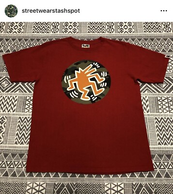 A Bathing Ape Bape Camo Keith Haring Tee Size Large