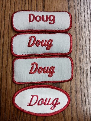 Doug Name Tag Vintage Patches (Lot of 4)