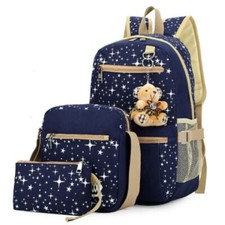 3 Bag Set School Backpack Bags For Kids With Stars On Them Tablet Pencil Case