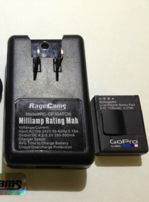 GoPro HD Hero3 Extended Life Rechargeable Battery+Charger/Car Lighter AC/DC  Plug
