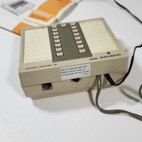 Vintage Radio Shack Duophone 100 Automatic Telephone Memory Dialer Original Box - Picture 5 of 12