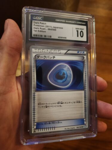 (TOP POP 1) CGC 10 GEM MINT Pokemon Card Dark Patch Trainer (U) 064/069 Japanese - Afbeelding 1 van 4