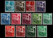 FRANCE PREOBLITERES 106 / 118 " MOISSONNEUSE COQ 13 TIMBRES " NEUFS (x) TB B688