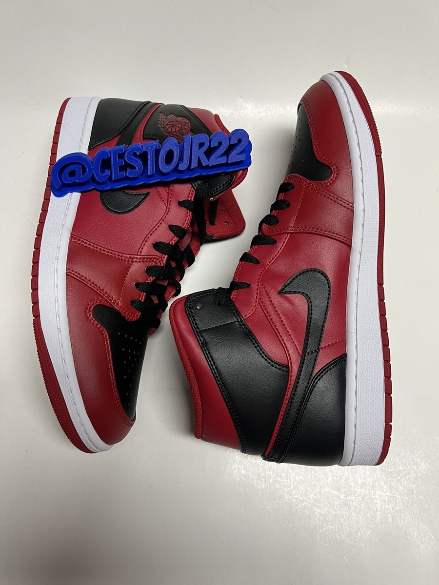 NIKE AIR JORDAN 1 MID REVERSE BRED [554724 660] GYM RED BLACK