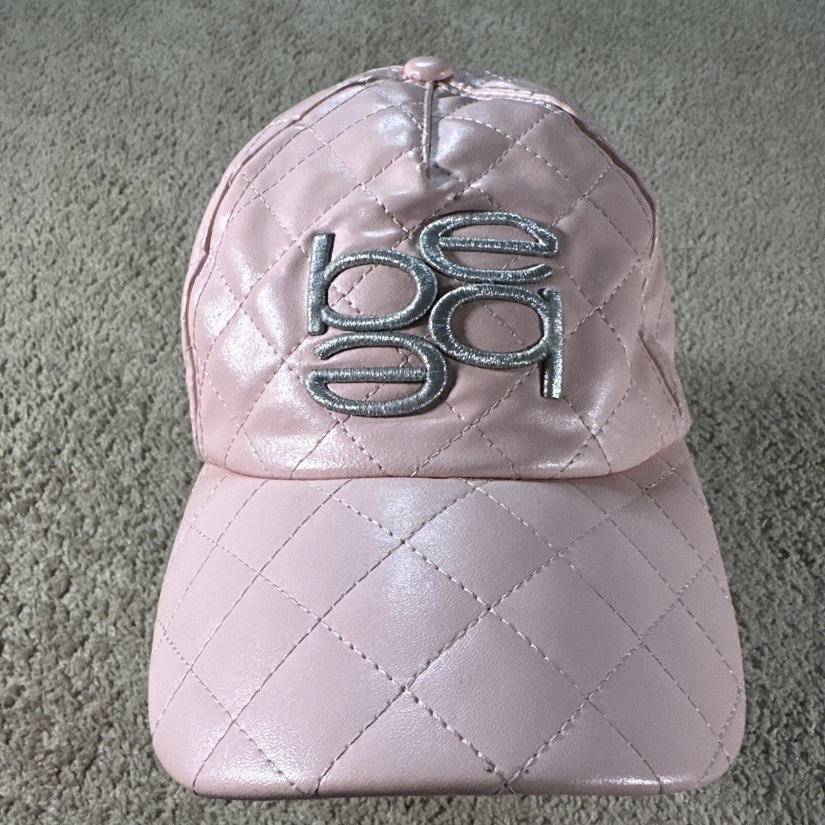 Vintage Bebe Hat Cap Adult Pink Strapback Quilted  display picture 1