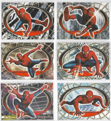 Spiderman 3 Movie - Complete 6-card Red/Blue Chase Set - NM 2007 Rittenhouse