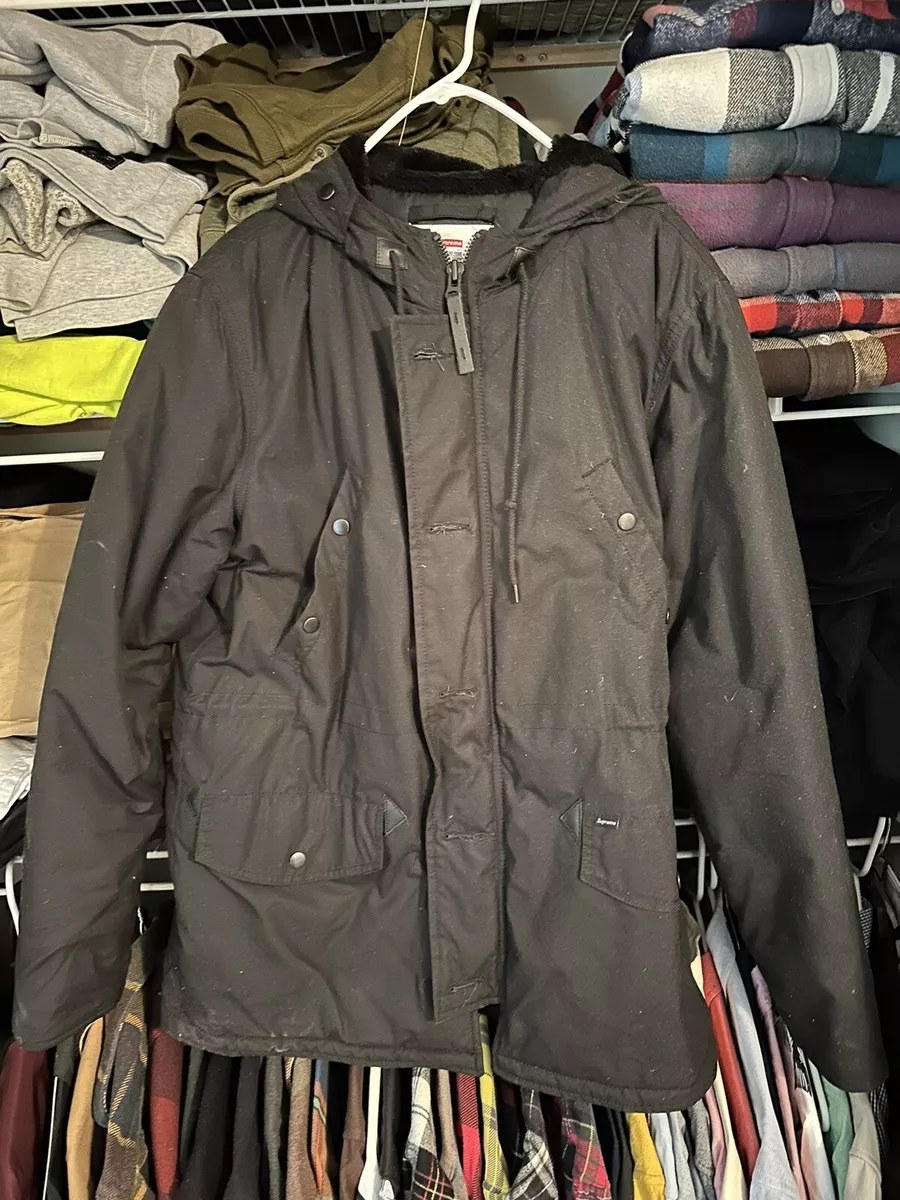 Supreme 2012 Waxed Cotton N-3B Jacket Large Black Military British Millerain