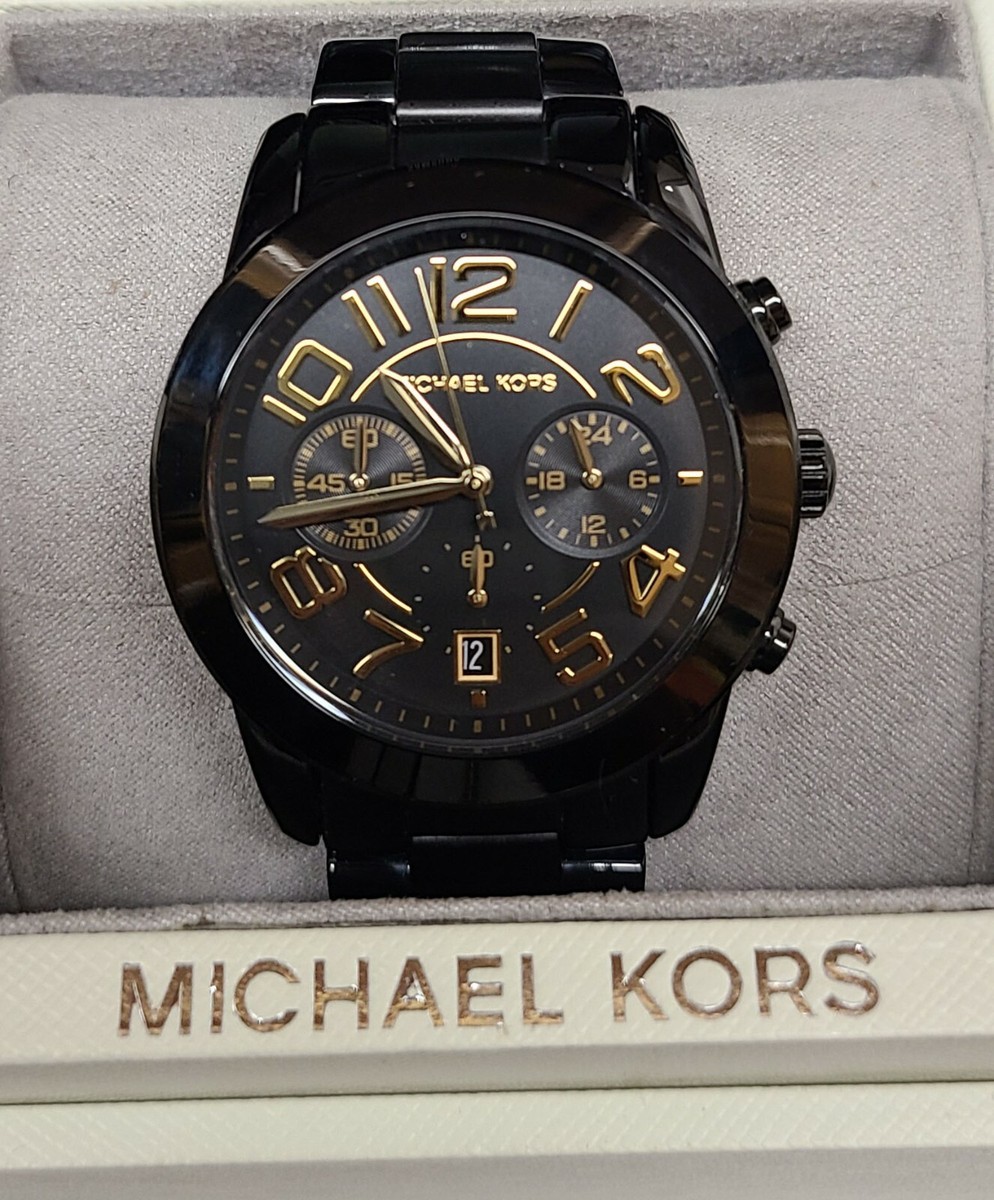 Michael Kors Mercer Chrono Black-plated Case Stainless Steel