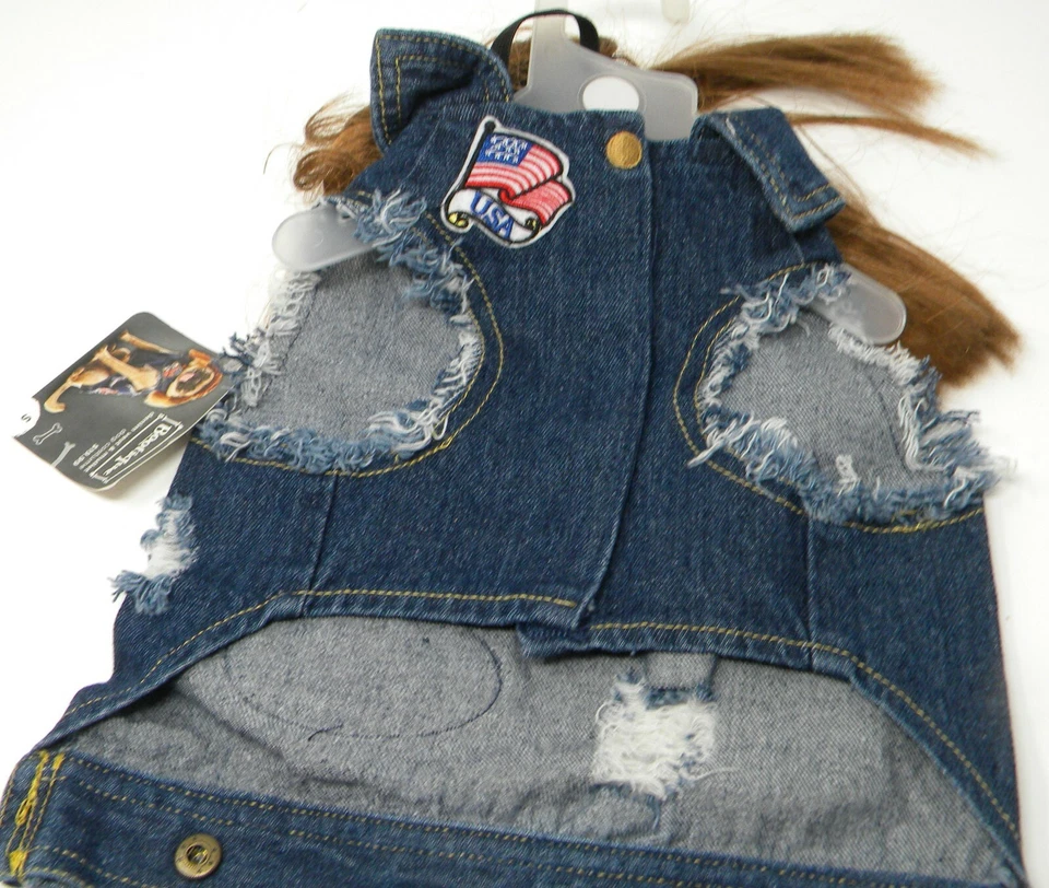 Bootique  Denim Vest & Mullet   Dog  Halloween Costume Mutt Trucks SMall - Image 3 of 3