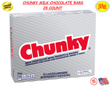 CHUNKY Milk Chocolate Candy Bars, Individually Wrapped, 1.4-Ounce Box of 24 