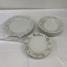 12 pc 4 Dinner, 4 Salad Plate 4 SOUP Bowl Rosanna JINGLE BELLS Christmas Italy