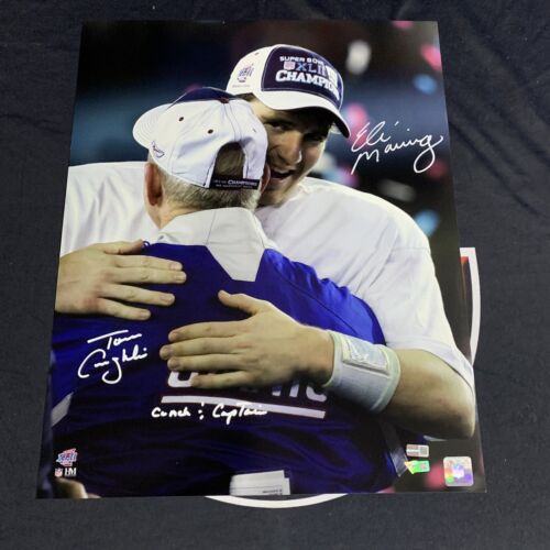 Eli Manning Tom Coughlin NY Giants Coach Captain Signed 16X20 Autograph Steiner - Picture 1 of 6