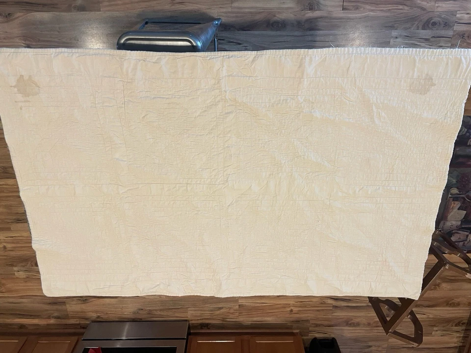 Vintage Starburst Pattern Cheater Quilt Farmhouse Patchwork  41x70in (A5) - Image 2 of 4