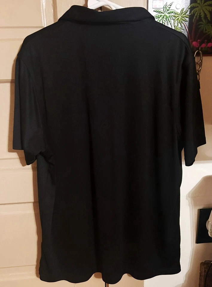 DKNY Polo Shirt Men XL Black  100% Cotton Short Sleeve - Image 2 of 4