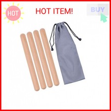 2 Pairs Classical Wood Claves Musical Percussion Instrument, 8 Inch Rhythm Natur
