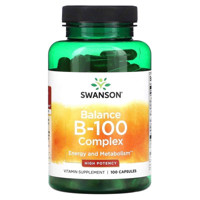 2 X Swanson, Balance B-100 Complex, High Potency, 100 Capsules