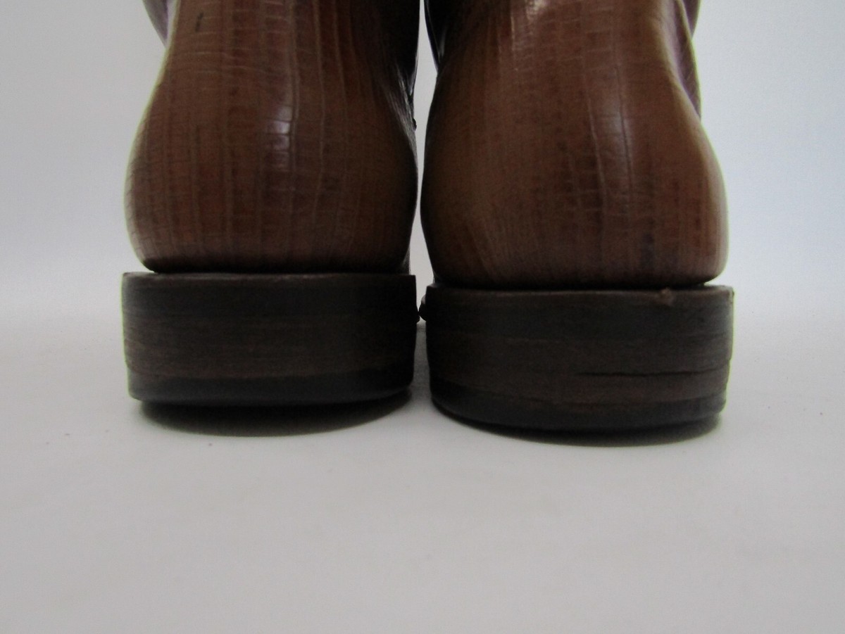 Ortega Mens Size 7.5 D Brown Leather Lizard Skin Print  display picture 1