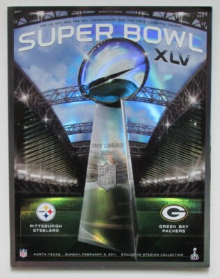 Programme Original Super Bowl XLV Steelers Vs Packers - 6 Février 2011 - NFL Vintage