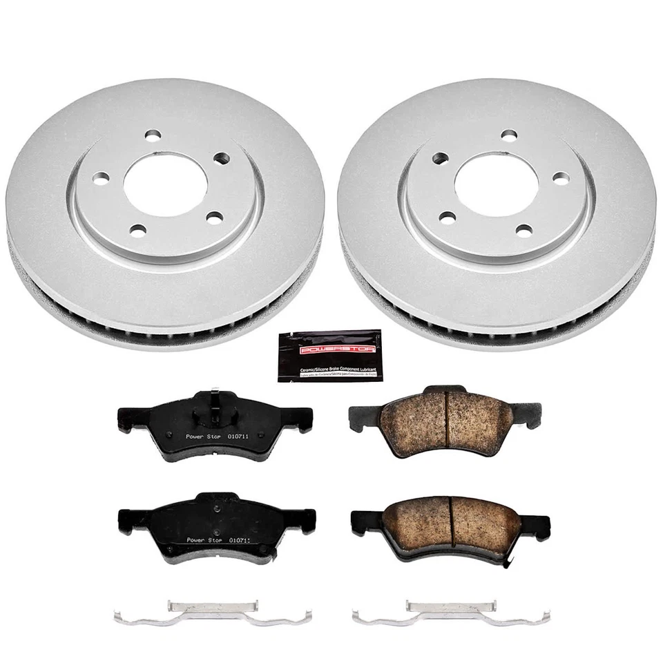 Kits de disco de freio e pastilhas CRK5247 Powerstop conjunto de 2 rodas dianteiras para Dodge Caravan - Imagem 3 de 3