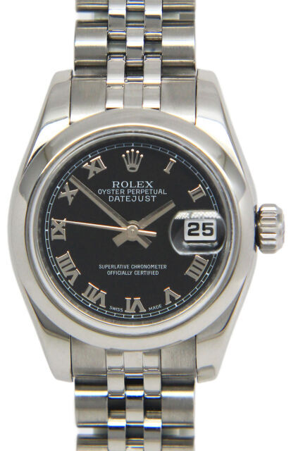 Rolex Lady-Datejust Women's Black Roman 
