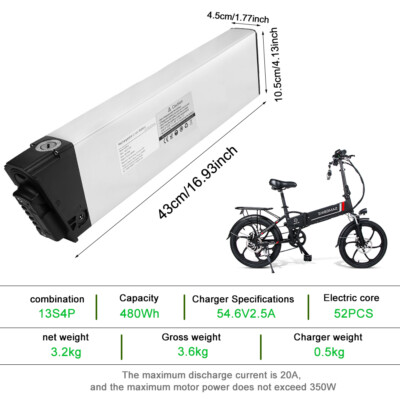 EBike Battery 48V 10AH Electric Bike Bicycle Lithium Ion Battery