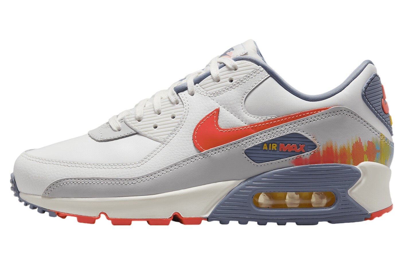 Мужские кроссовки Nike Air Max 90 PRM Sound Wave Smmt Wht/Ярко-малиновый (HJ9147 121)