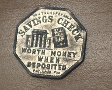 First Trust & Savings Co. Savings Check Cleveland, Ohio 1/2 Cent Token 1.3g 23mm