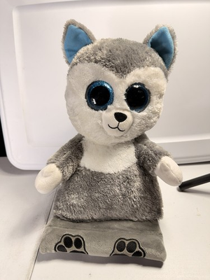 #ad TY Silk Beanie Boos Peek A Boos Scout Husky Dog Tablet Phone Holder 12” $11.00