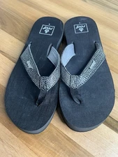 Reef Charcoal Gray Textured Sandals Size 8 Women’s