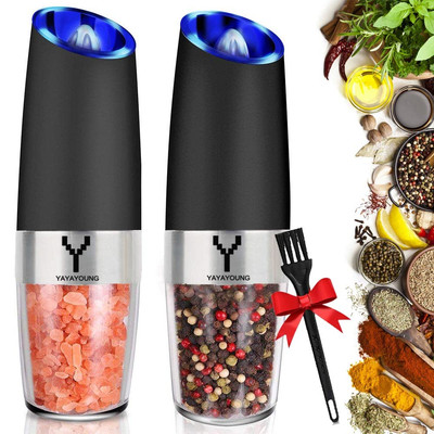 Gravity Electric Grinder set of 2,Automatic Pepper and Salt Mill Grinder with...