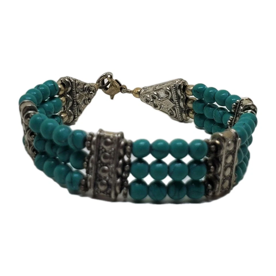 Turquoise Beads Bracelet Fashion Jewelry - Image 3 of 4