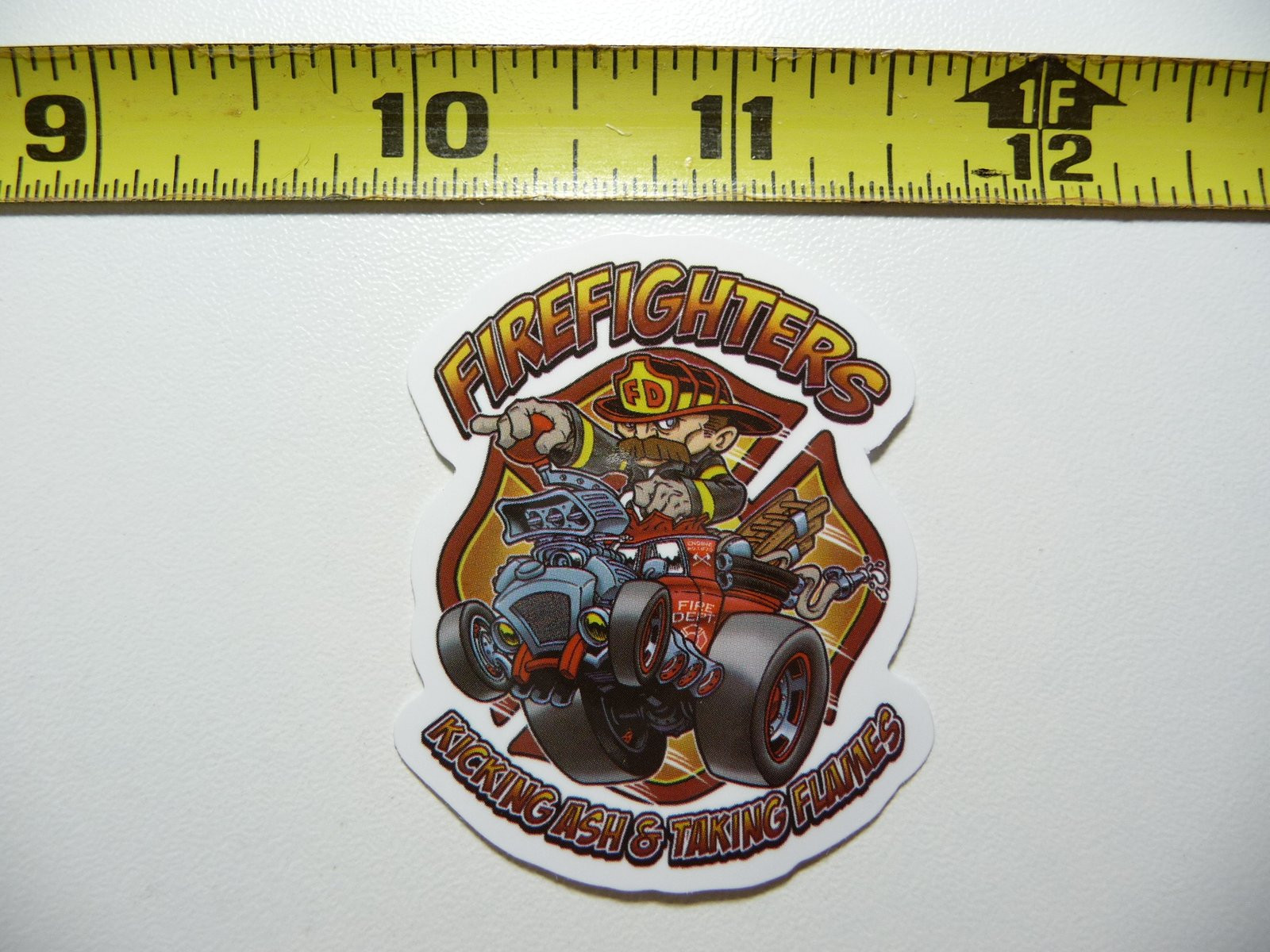 Firefighter Kicking Ash Taking Flames Decal Sticker for Job Occupation