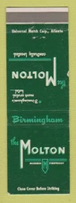Matchbook Cover - Molton Hotel Birmingham AL