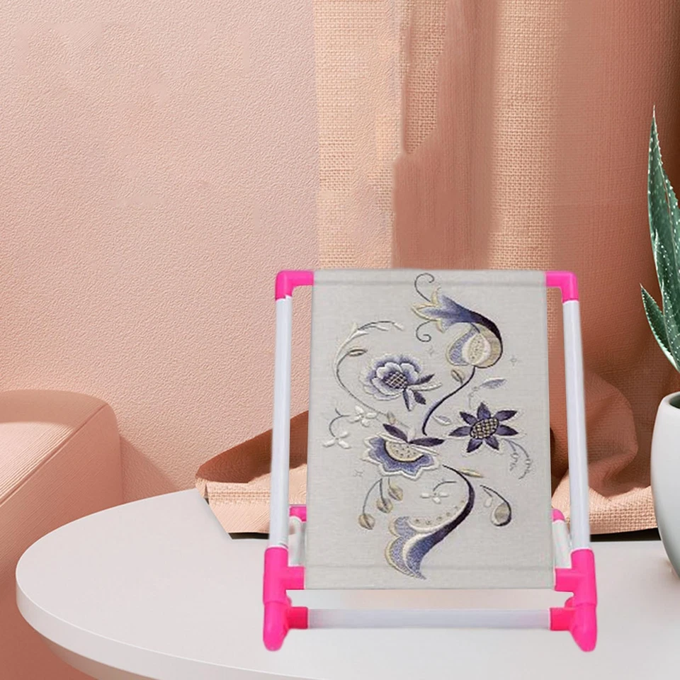 Rectangle Plastic Clips Embroidery Frame Hoop Stand Holder Cross Stitch Supply - Image 4 of 4