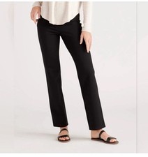 Quince Women Ultra-Stretch Ponte Straight Leg Pants Black Medium