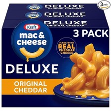 Kraft Deluxe Original Mac  Cheese Macaroni and Cheese Dinner, 3 ct Pack, 14 oz