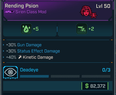 Borderlands 4 RENDING PSION VEX CLASS MOD GUN, KINETIC, STATUS EFFECT DAMAGE