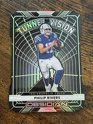 2020 Panini Obsidian #TV17 Philip Rivers Tunnel Vision Electric Etch Green #/15