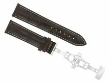 19MM LEATHER BAND STRAP DEPLOYMENT CLASP FOR 42MM TISSOT PRC 200 D/BROWN WS 3B
