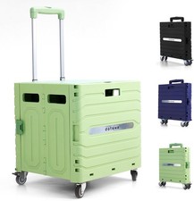 Folding Utility Cart Portable Rolling Crate Handcart Foldable Shopping Trolley