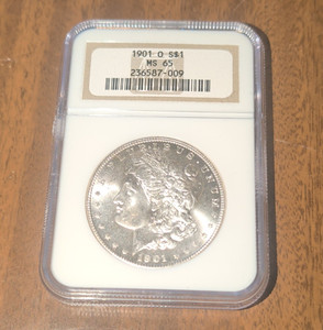 Morgan Silver Dollar $1 1901-O New Orleans NGC MS65 Business Strike 0.9 Fine