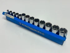 Cornwell Tools USA ST-2213LS 3/8” Drive SAE 13pc Deep Chrome Socket Set, 6 Point