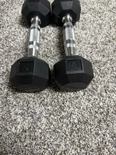 5 lb Pair Rubber Coated Hex Dumbbell Set, 10 Pounds Total