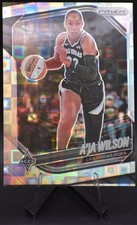 2025 Panini Prizm WNBA - A'ja Wilson #76 Silver Pandora & BASE CARD-LV Aces