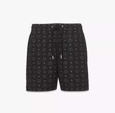 MCM Black Monogram Print Shorts Unisex ECONYL Premium  Nylon NEW