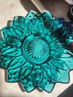Vintage Teal Blue Federal Plate 9 In. Federal Glass Plate