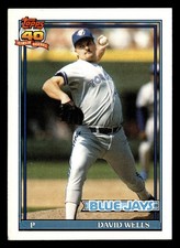 David Wells 1991 Topps #619 Toronto Blue Jays Baseball *226